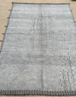 Ice Blue Moroccan Rug 5'7 x 7'8