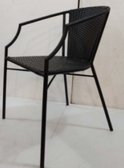 Woven Outdoor Armchair in Black Rope