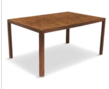 McGuire Faux Burlwood and Stained Bamboo Vintage Parsons-Style Dining Table