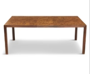 McGuire Faux Burlwood and Stained Bamboo Vintage Parsons-Style Dining Table