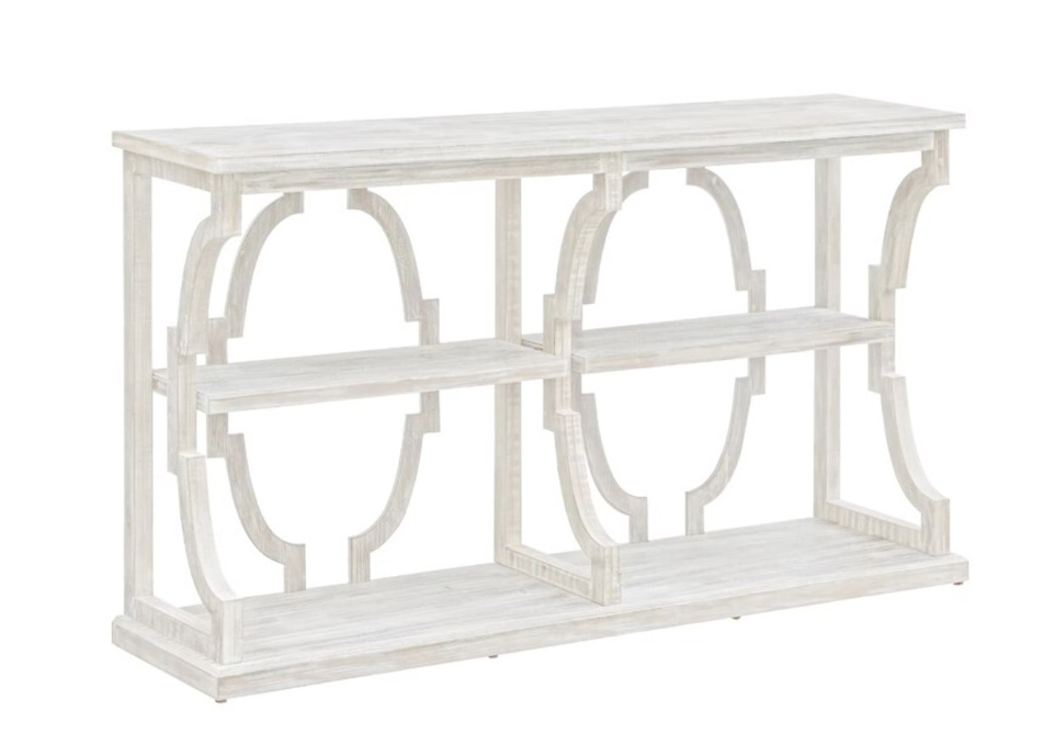 Stockton Open White Wash 3 Tier Console