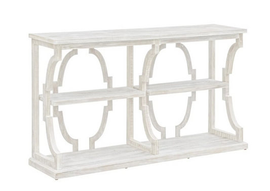 Stockton Open White Wash 3 Tier Console