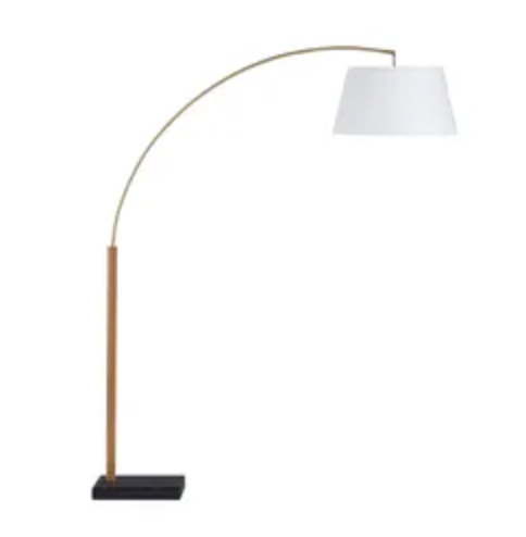 Metal and Marble Base Arch Floor Lamp