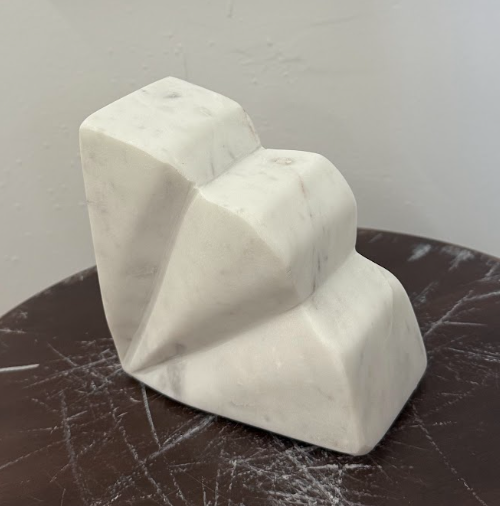 White Marble semi-circle w/ ridges