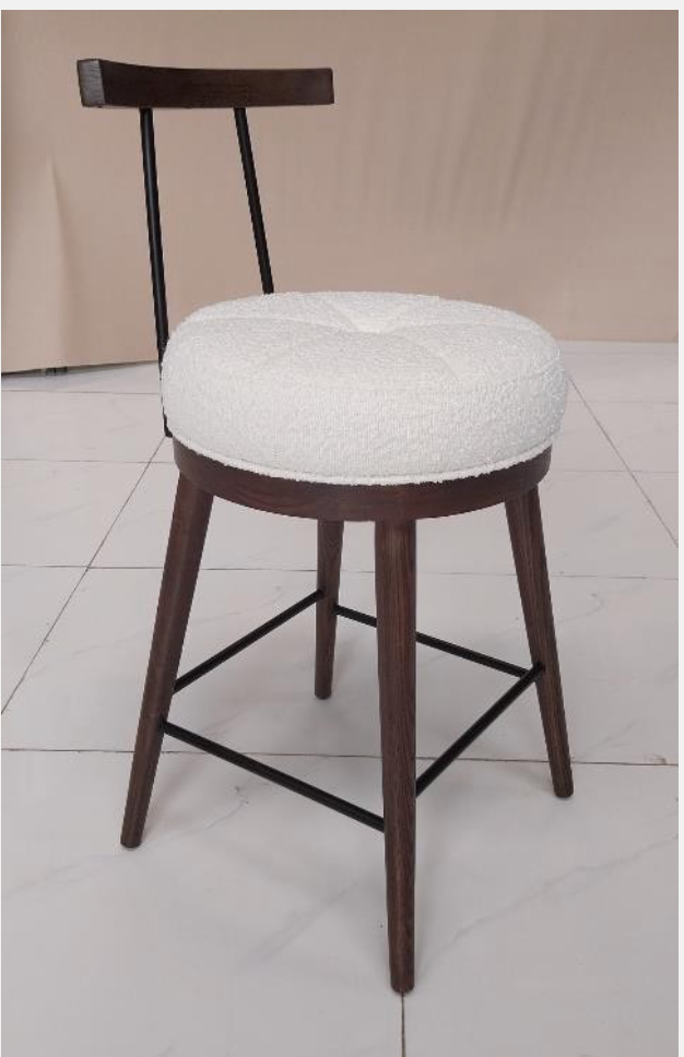 Ash Wood Black Barstool