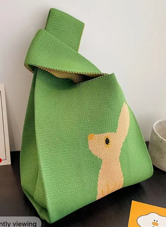 Green Bunny Makeup Tote Bag