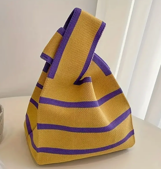 Yellow and Purple Makeup Tote Bag