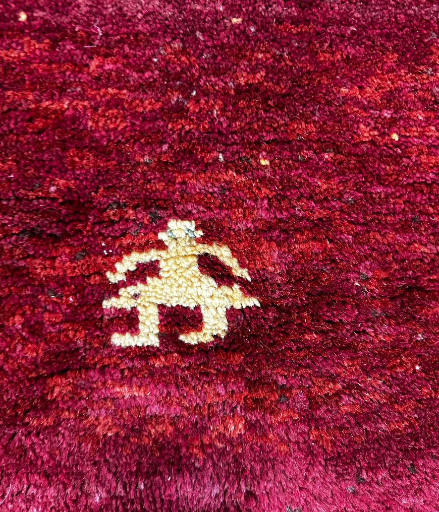 Red Gabbeh Persian rug  5'8 x 6'3