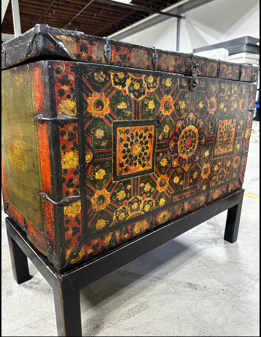 Vintage Painted Asian Trunk