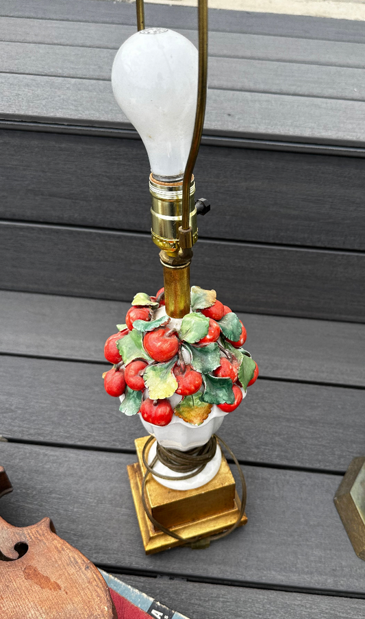 Vintage Ceramic Fruit Lamp