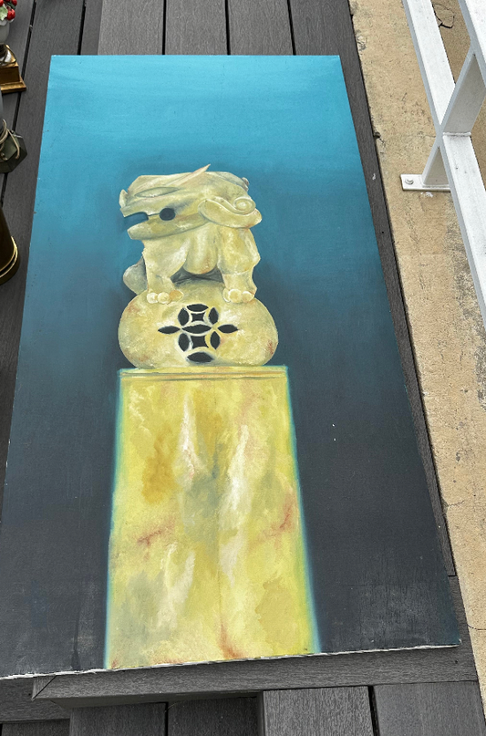 Oil on canvas dragon art