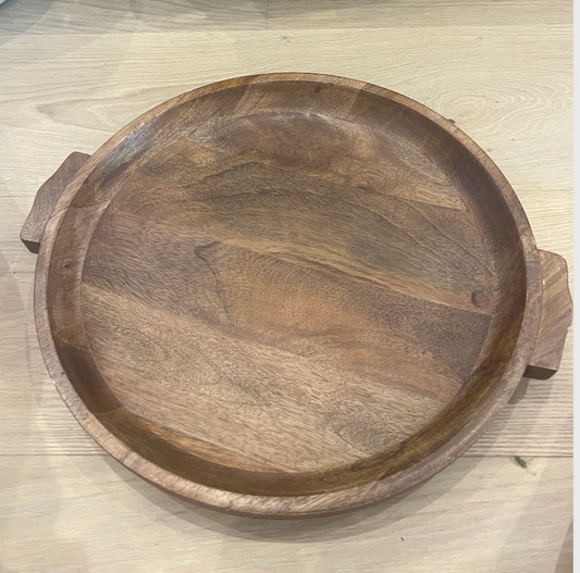 Dark Wooden Round tray
