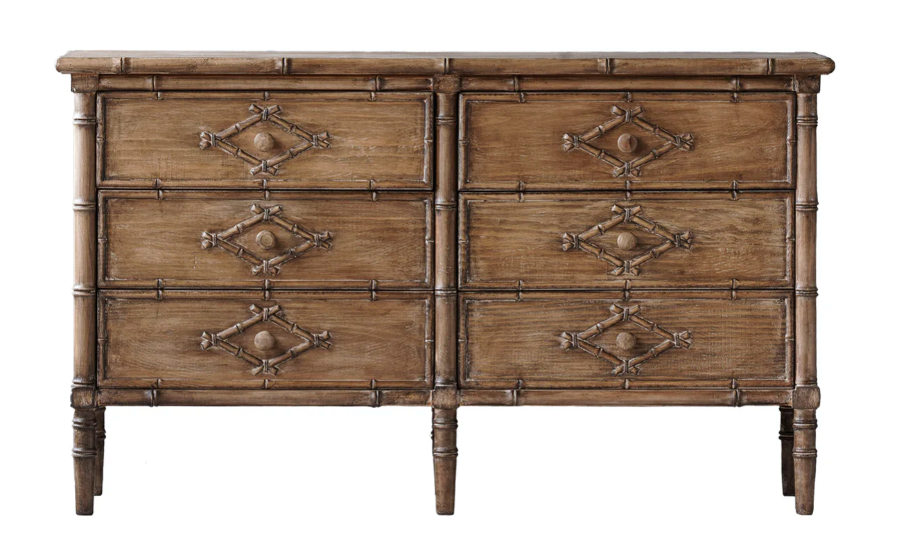 Faux Bamboo Dresser Large