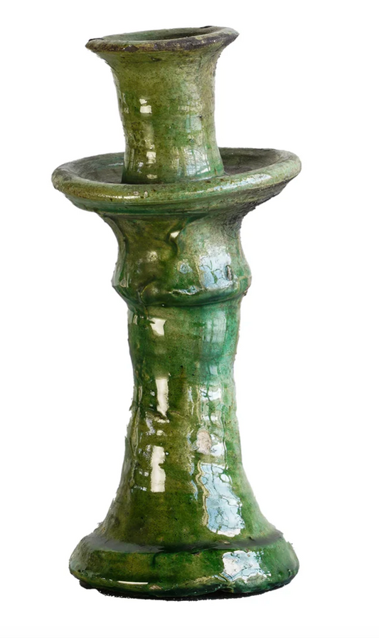 Tamegroute Taper Candle Holder Green Large