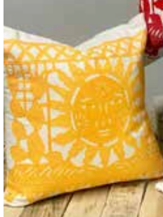 Papel Picado Embroidered Pillow 18x18
