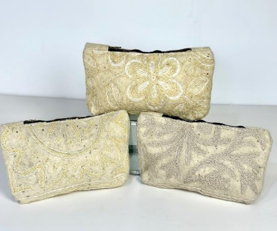 Namda Embroidered Clutch Natural