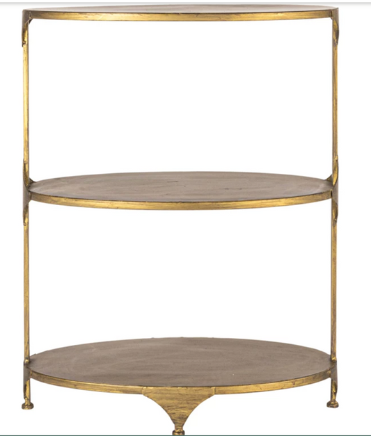 Metal 3-Tier Shelf with Antique Finish