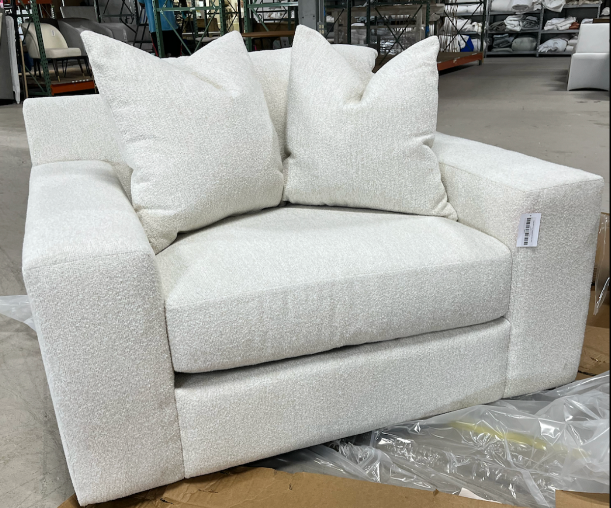 Artisan Bench Large Occasional Chair-Shear Cotton