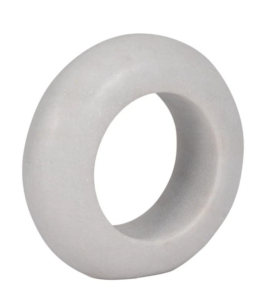 Large Marble Donut in White