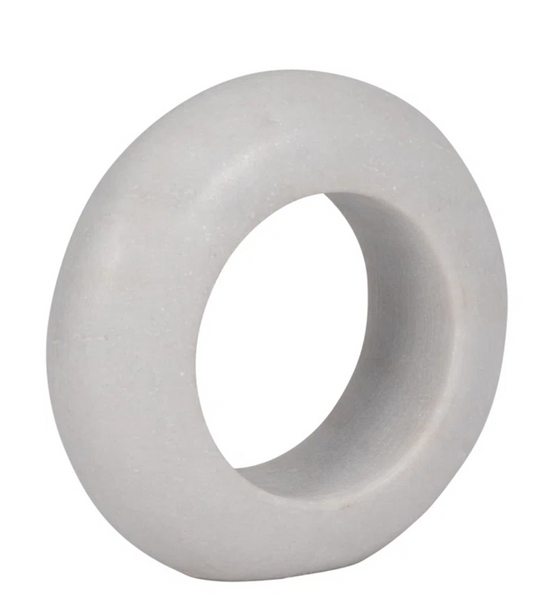 Large Marble Donut in White
