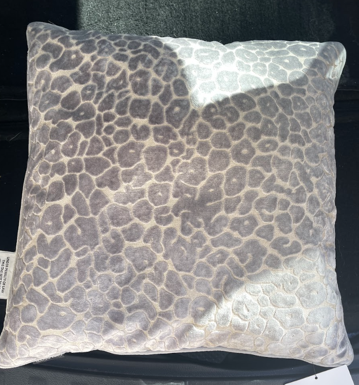 Blue Velvet Leopard Pillow 20x20