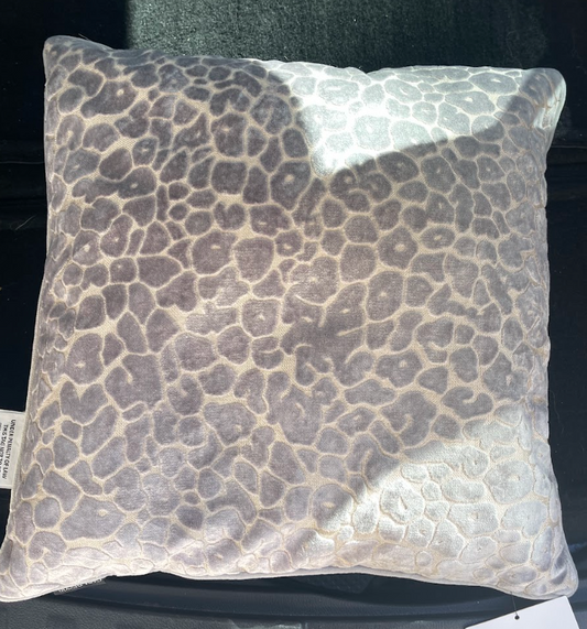 Blue Velvet Leopard Pillow 20x20