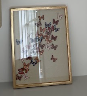 Gina Butterfly Art in Gold Frame
