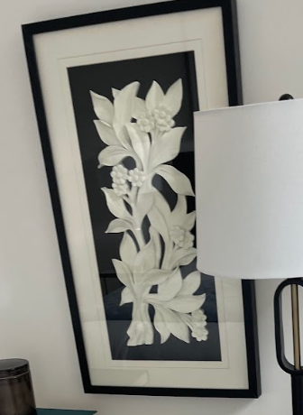 Raised Black Floral Art