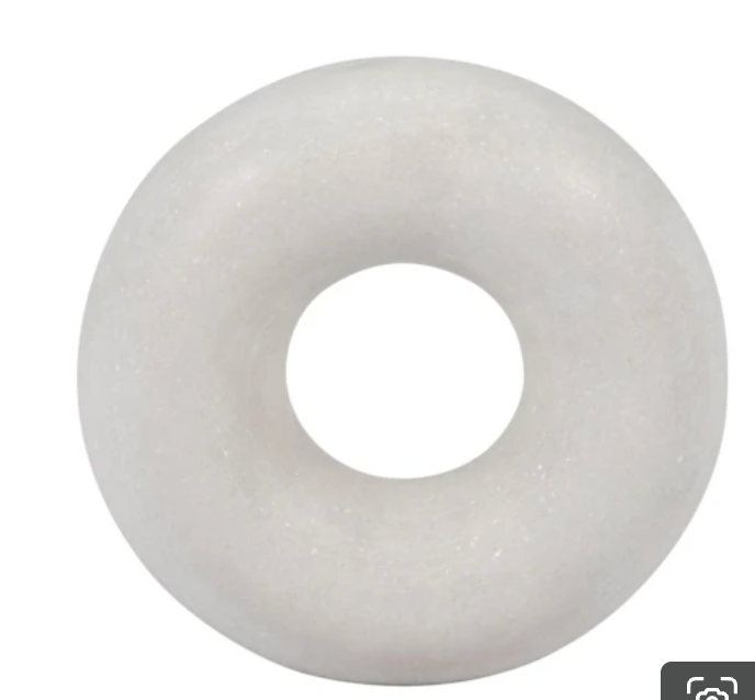 Marble Donut Object in White
