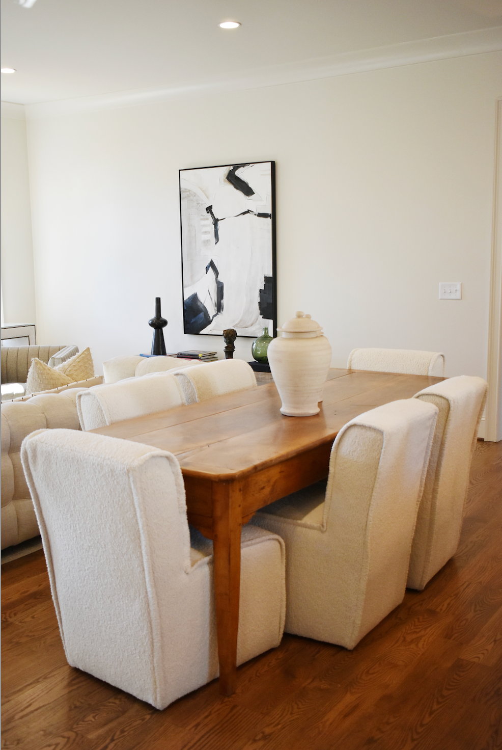 Castered Armless Side Chair Sheepskin Natural