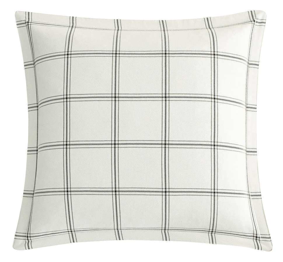 Windowpane Plaid Euro Sham - White