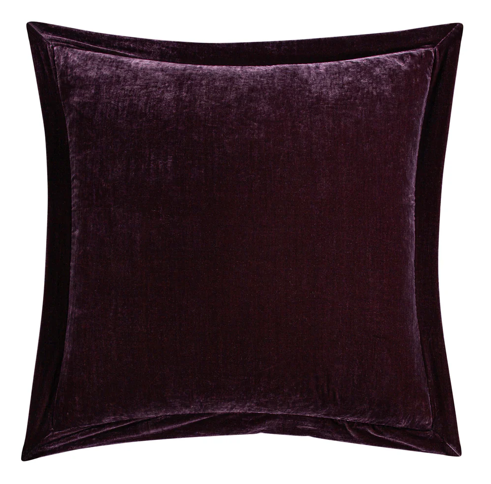 Stella Velvet Euro Sham - Dark Violet