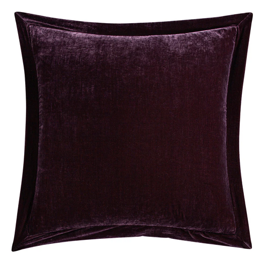 Stella Velvet Euro Sham - Dark Violet