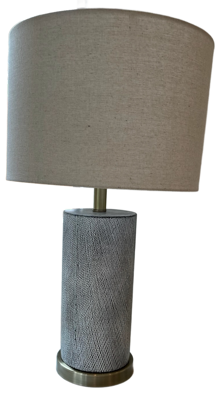 Black and White Cross Hatched Lamp