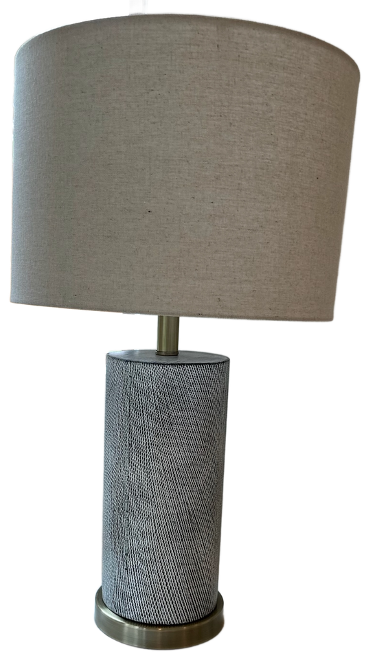 Black and White Cross Hatched Lamp