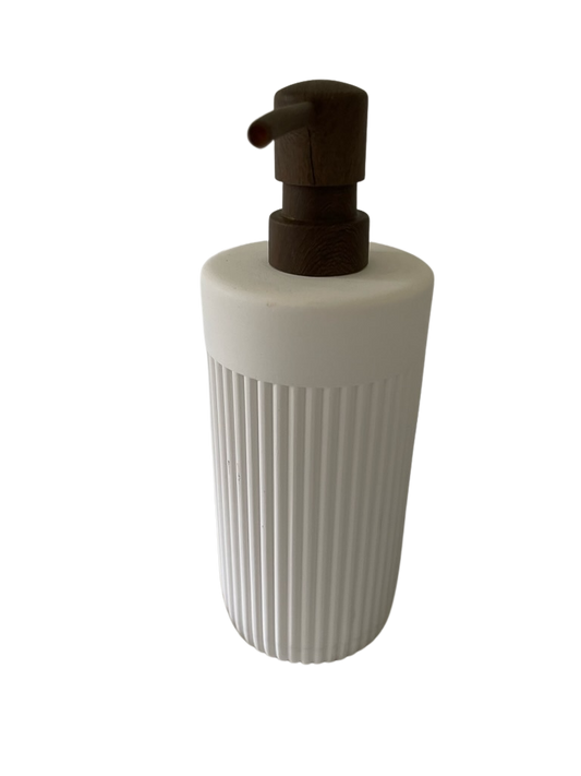 White Ribbed Soap Dispenser