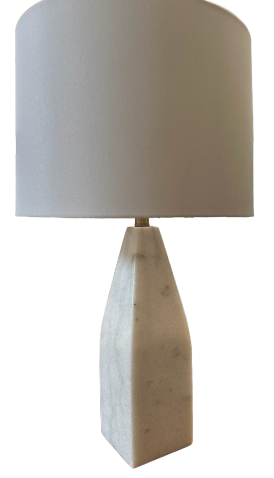 White Square Marble Base Lamp