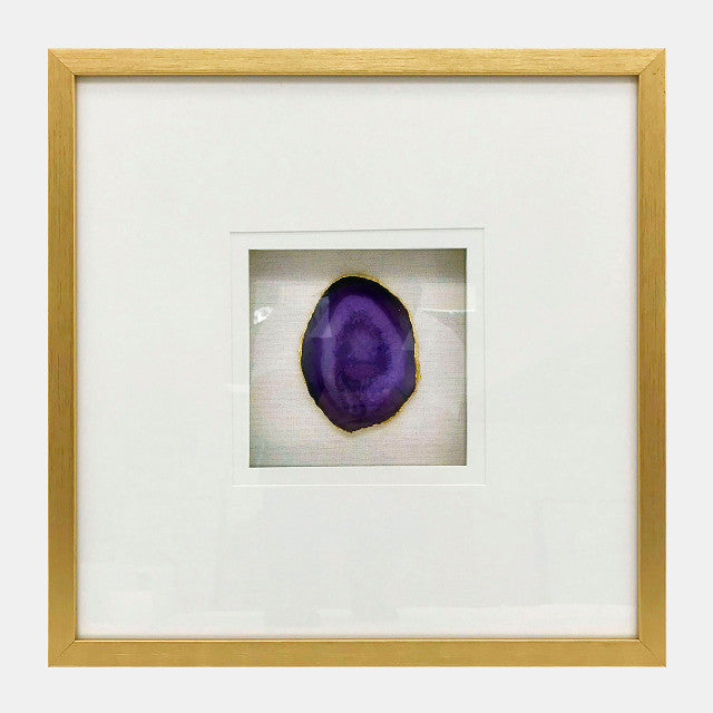 20x20 Set of 2 Framed Agate, Purple