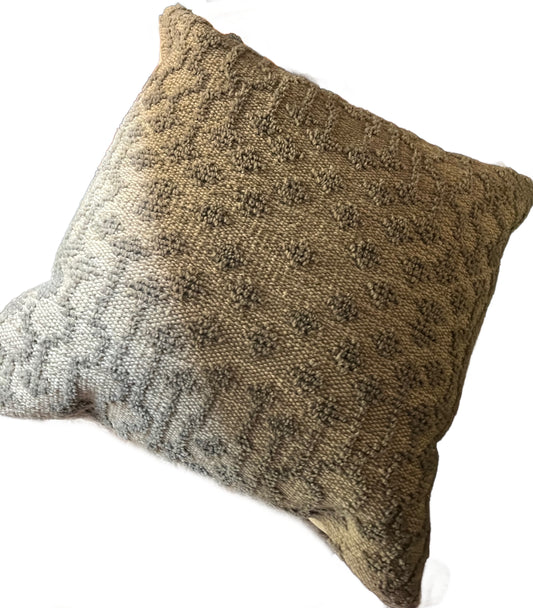 Grey and Tan Textured Pillow