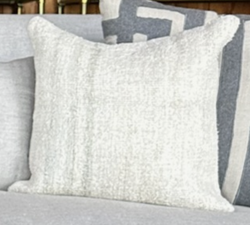 Natural Hemp with Grey/Pink Stripe Pillow 22x22