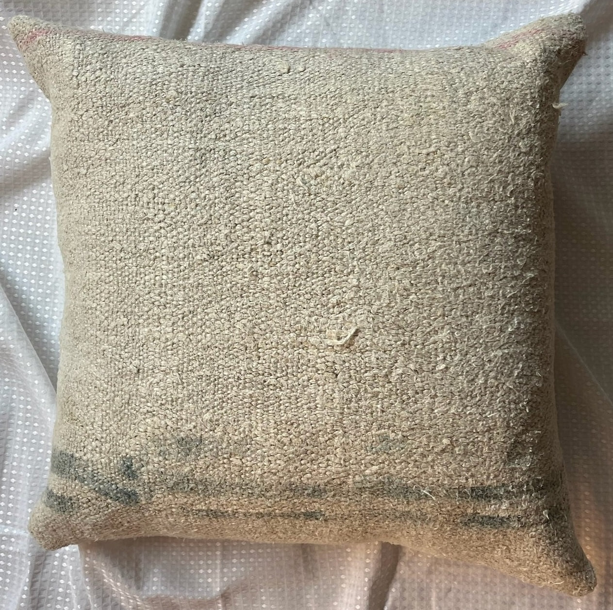 Natural Hemp with Pale Green Stripe Pillow 18x18