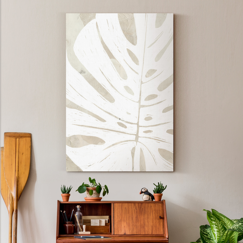 Linen Tropical Silhouette I Canvas Art 27"x18"