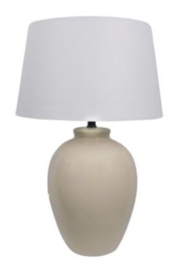 Beige Glossy Table Lamp
