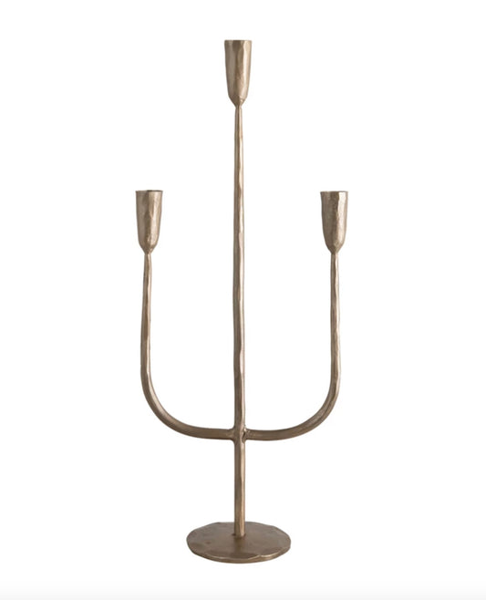 Hand-Forged Metal Candelabra with Antique Finish
