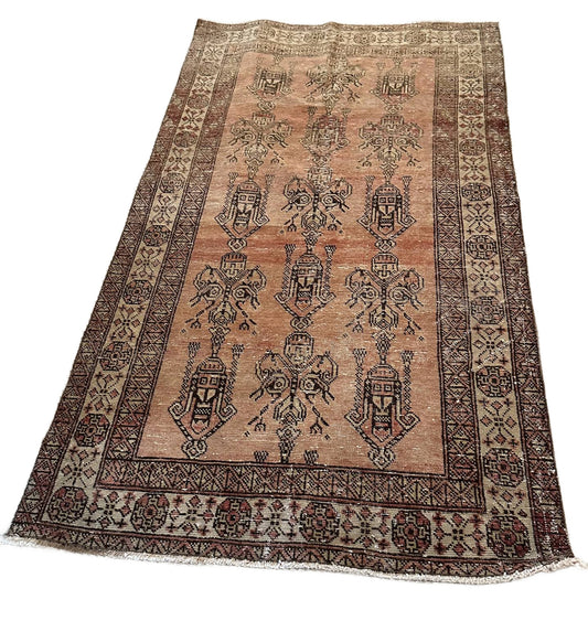 Turkish Rug Pink with Motif Border