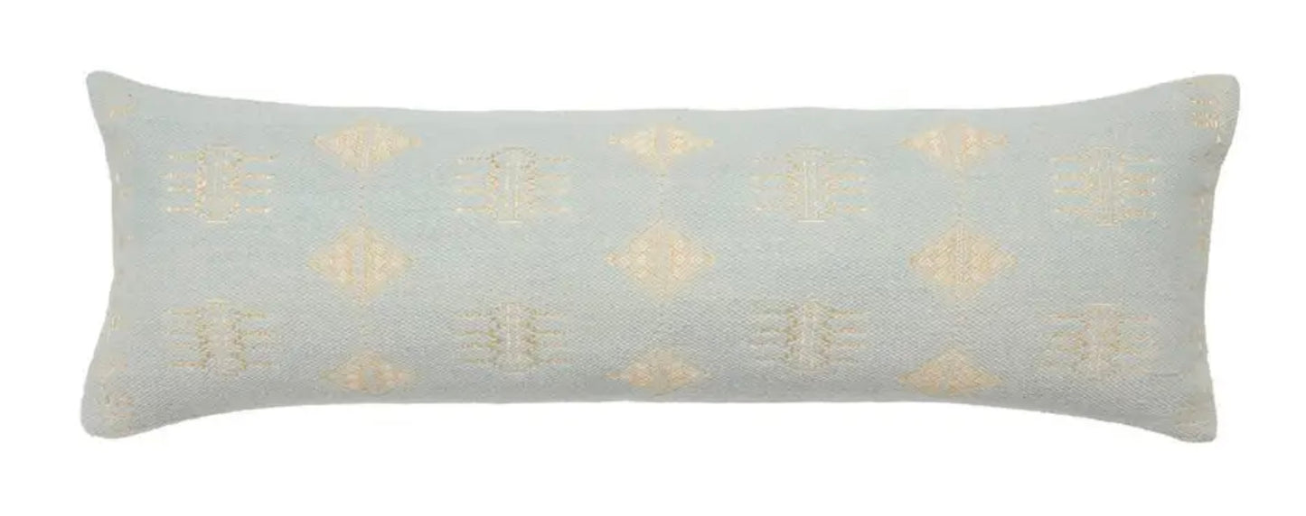 Puebla Lisha Blue 13"x40" Lumbar Pillow PUB15