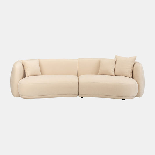 4-seat Curved Sofa, Ivory/beige 117"