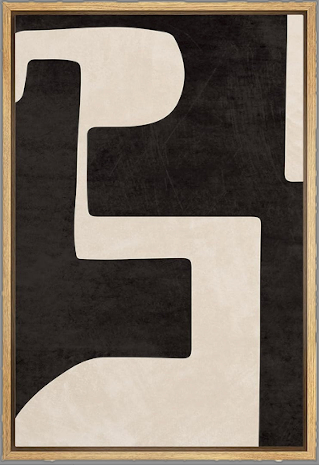 Black & White Geometric Stroke I Art 36"x24"