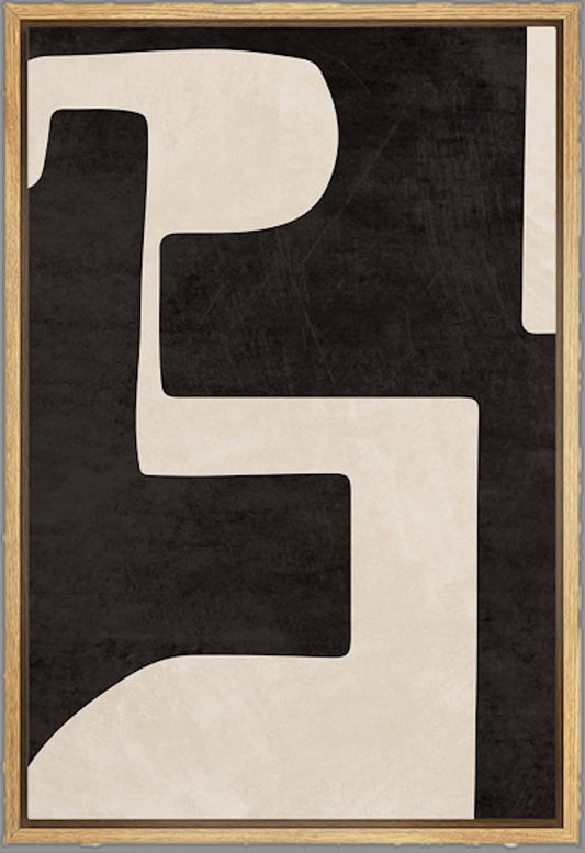 Black & White Geometric Stroke I Art 36"x24"