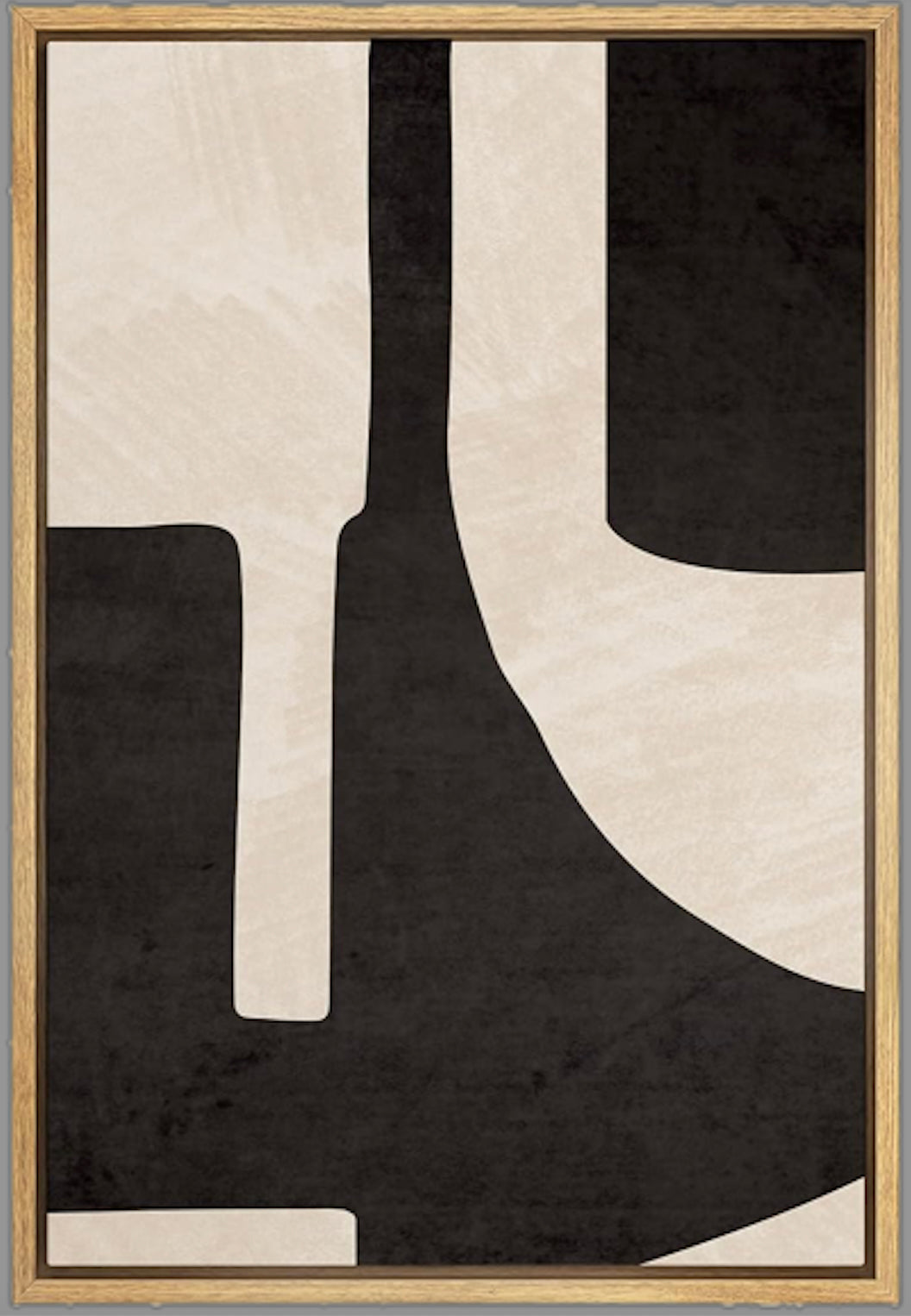 Black & White Geometric Stroke II Art 36"x24"